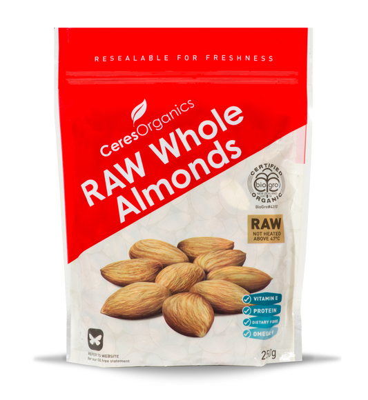 Organic RAW Whole Almonds - 250g