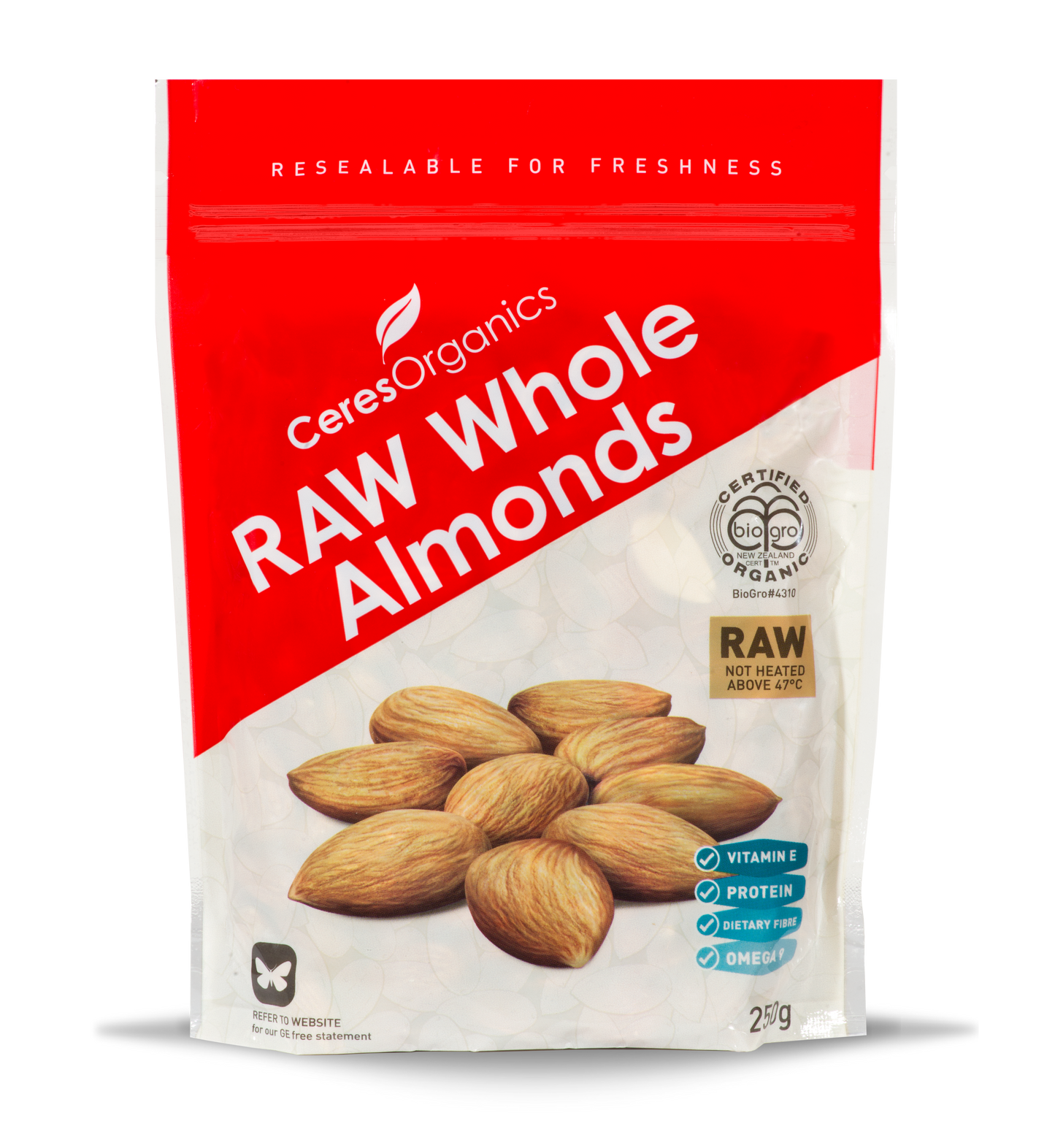 Organic RAW Whole Almonds - 250g