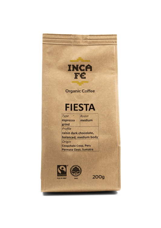 IncaFe Fiesta Coffee, Espresso Grind - 200 g