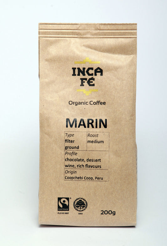 IncaFe Marin Estate Coffee, Plunger/Filter Grind - 200 g