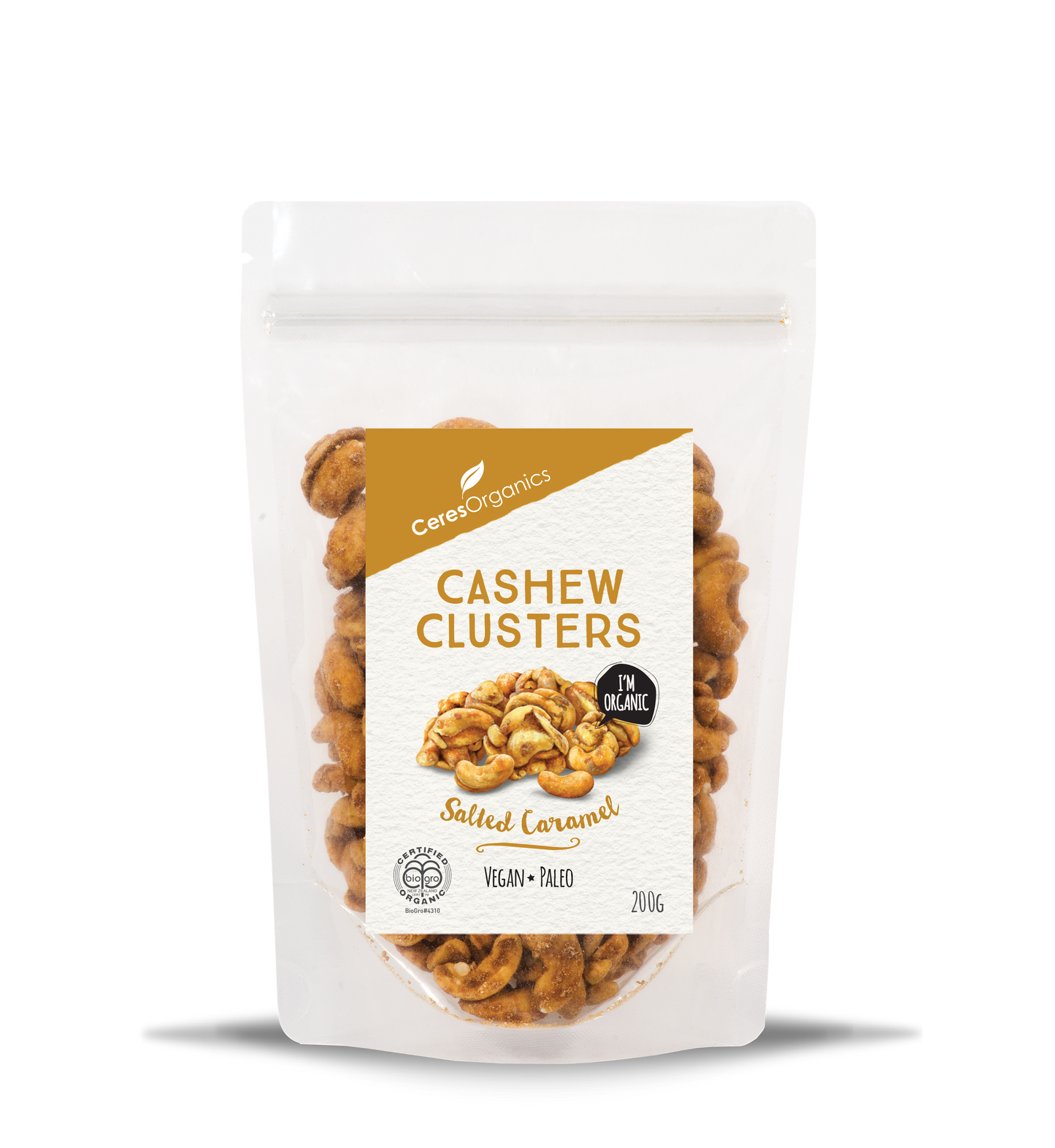 Organic Cashew Clusters, Salted Caramel - 200g