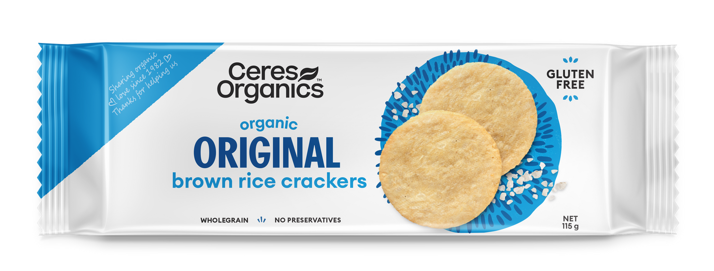 Organic Brown Rice Crackers, Original - 115g