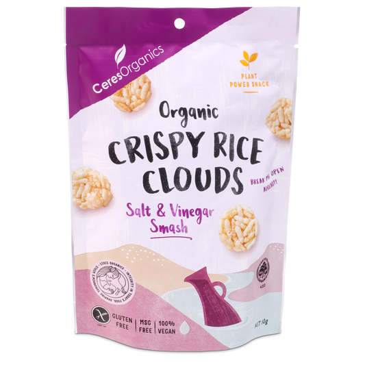 Organic Crispy Rice Clouds, Salt & Vinegar Smash - 50g