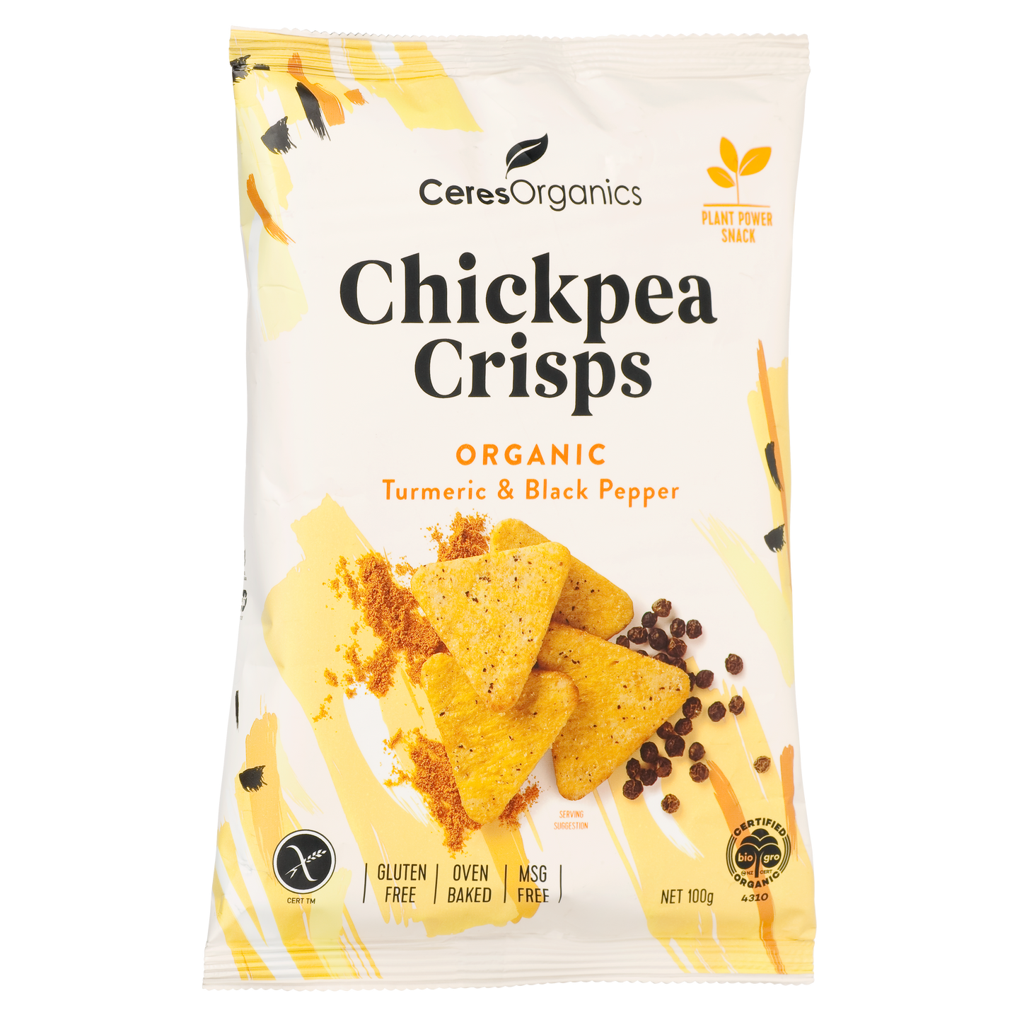 Organic Chickpea Crisps, Turmeric & Black Pepper - 100g