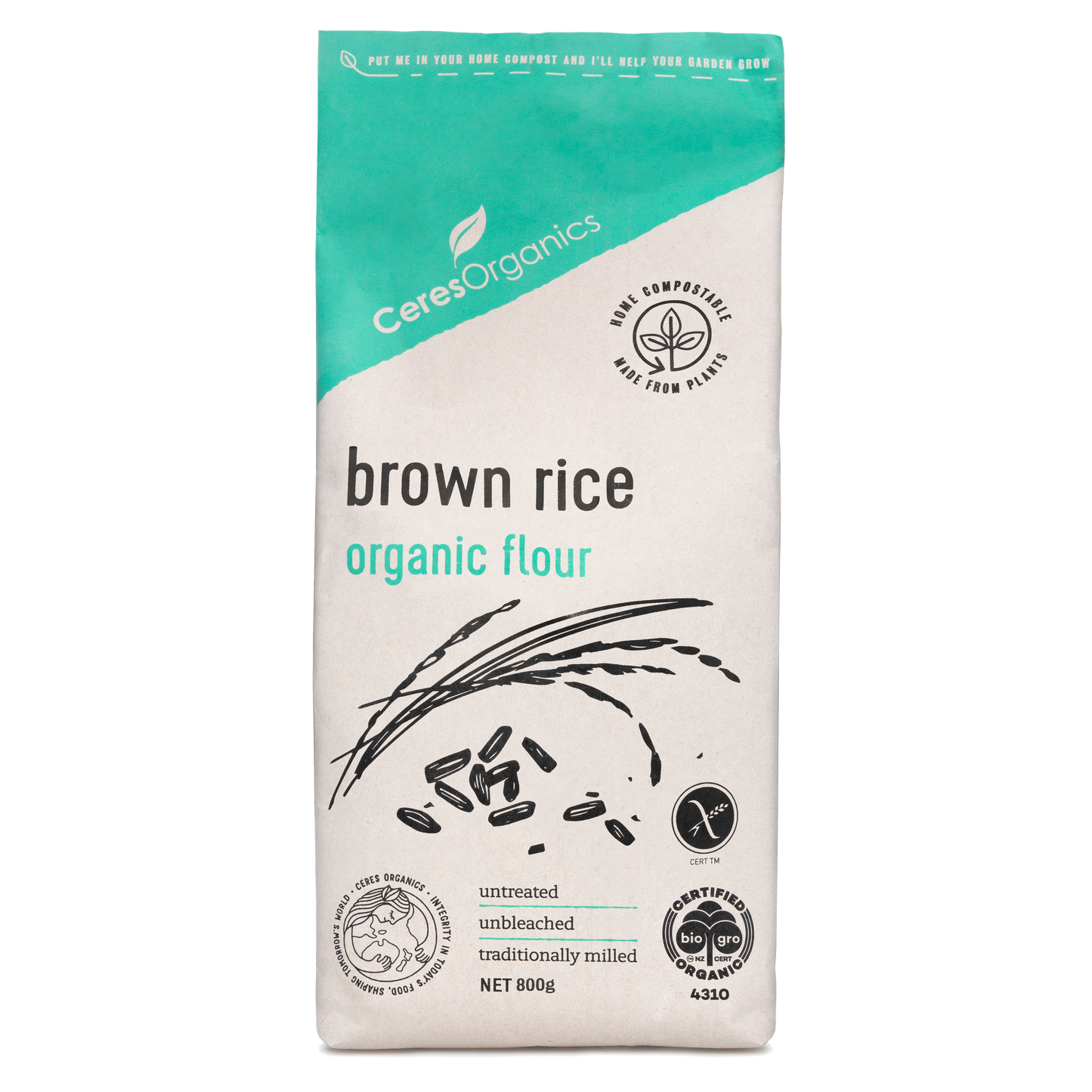 Organic Brown Rice Flour - 800 g