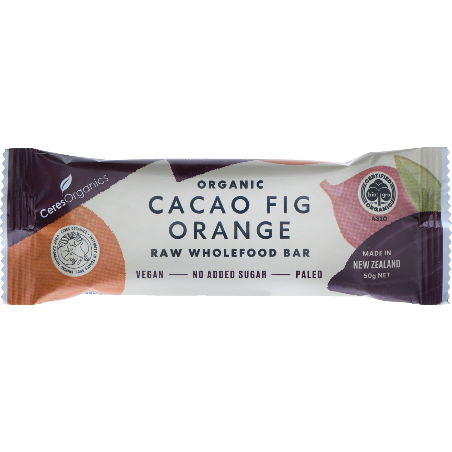 Cacao Fig Orange Raw Wholefood Bar - 50g
