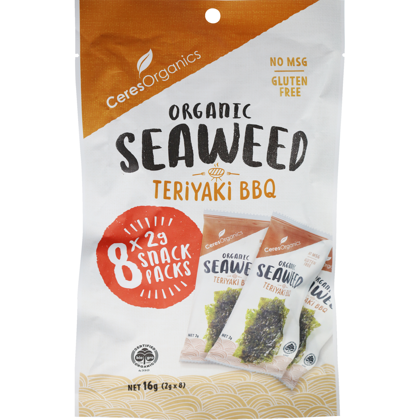 Organic Roasted Seaweed Multipack, Teriyaki BBQ Snack - 16g