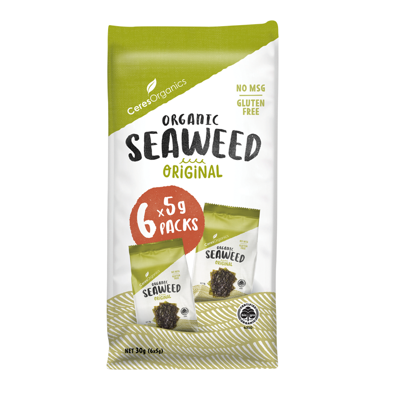 Organic Roasted Seaweed Multipack, Original - 30g