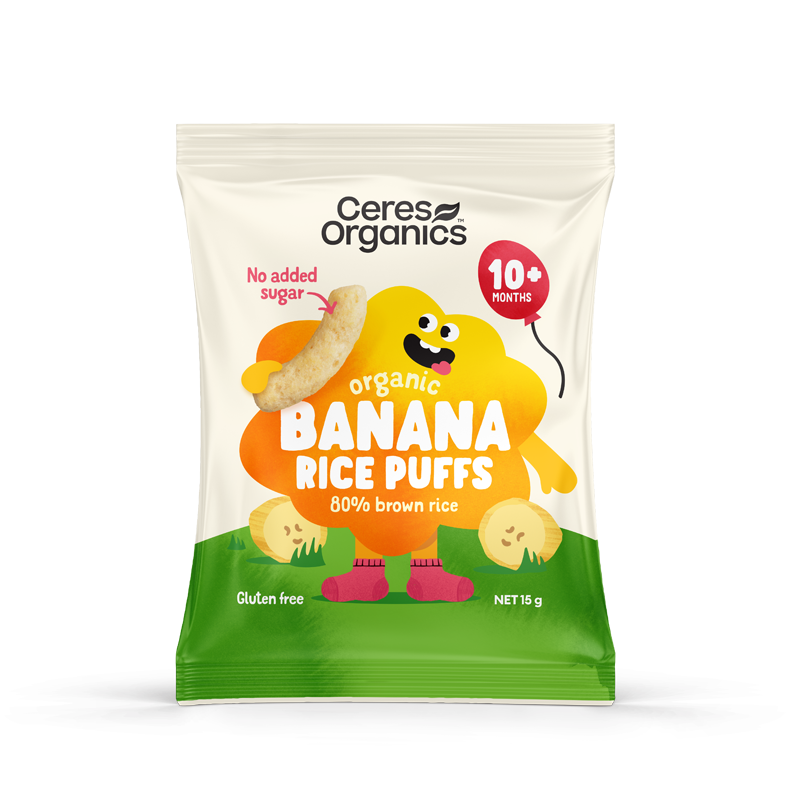 Organic Baby Rice Puffs, Banana - 15g