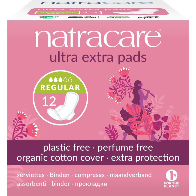 Natracare Ultra Extra Pads With Wings Regular - 12pk