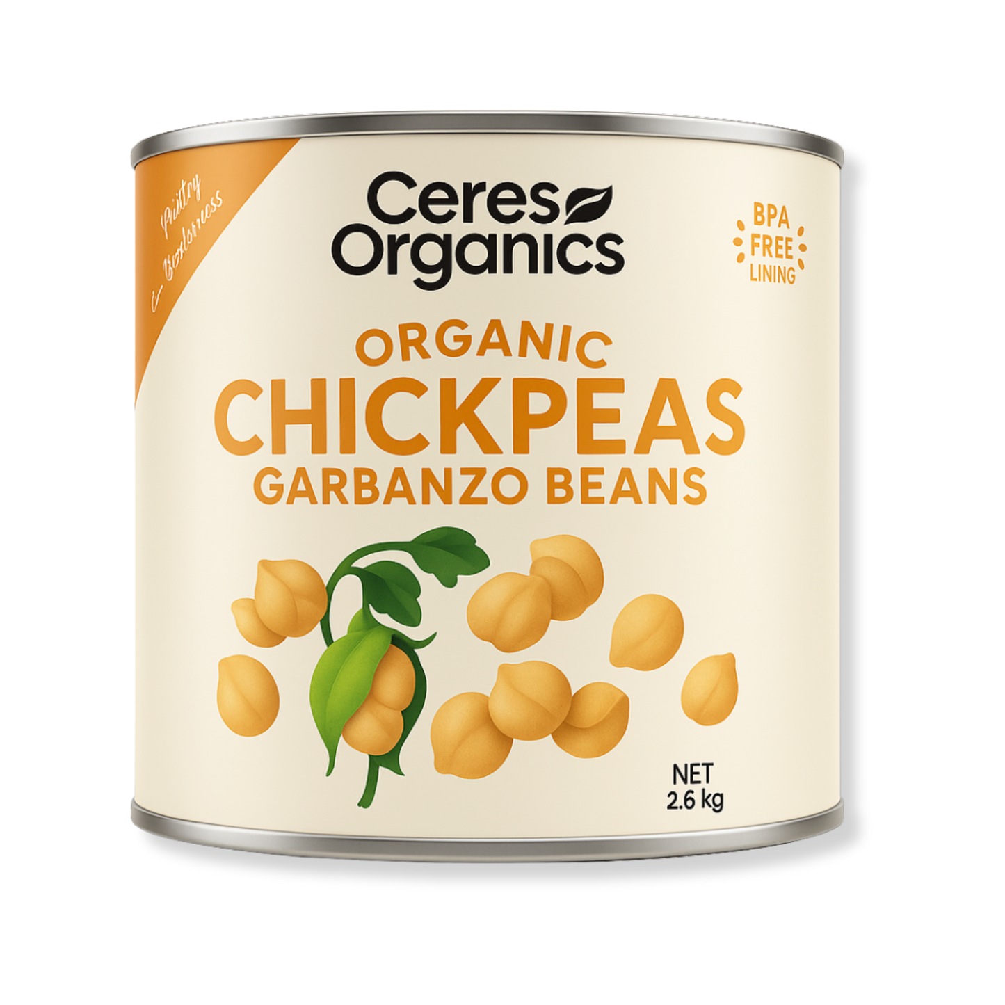 Chickpeas In Water Canned Organic - 2.6kg