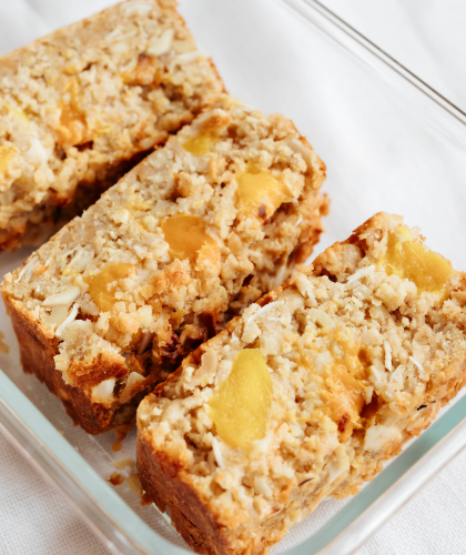 mango coconut baked oats