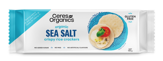 Organic Rice Crackers, Sea Salt - 100g