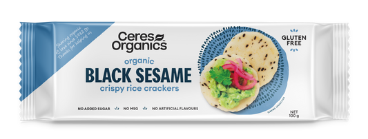 Organic Rice Crackers, Black Sesame - 100g