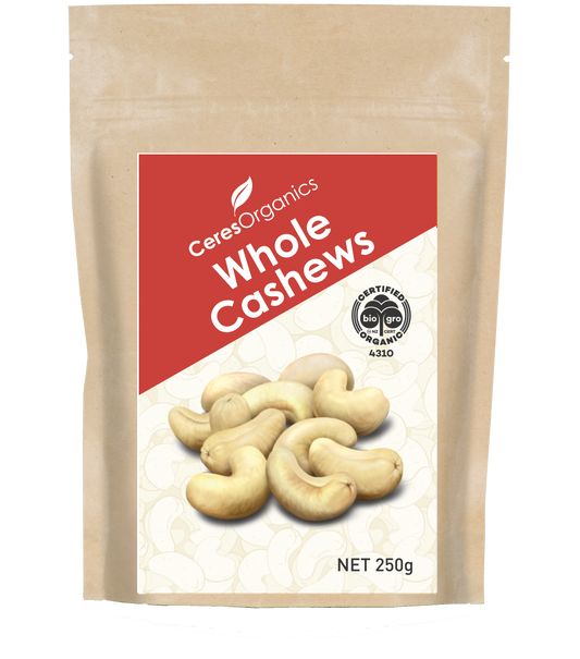 Organic Cashews, Whole - 250g