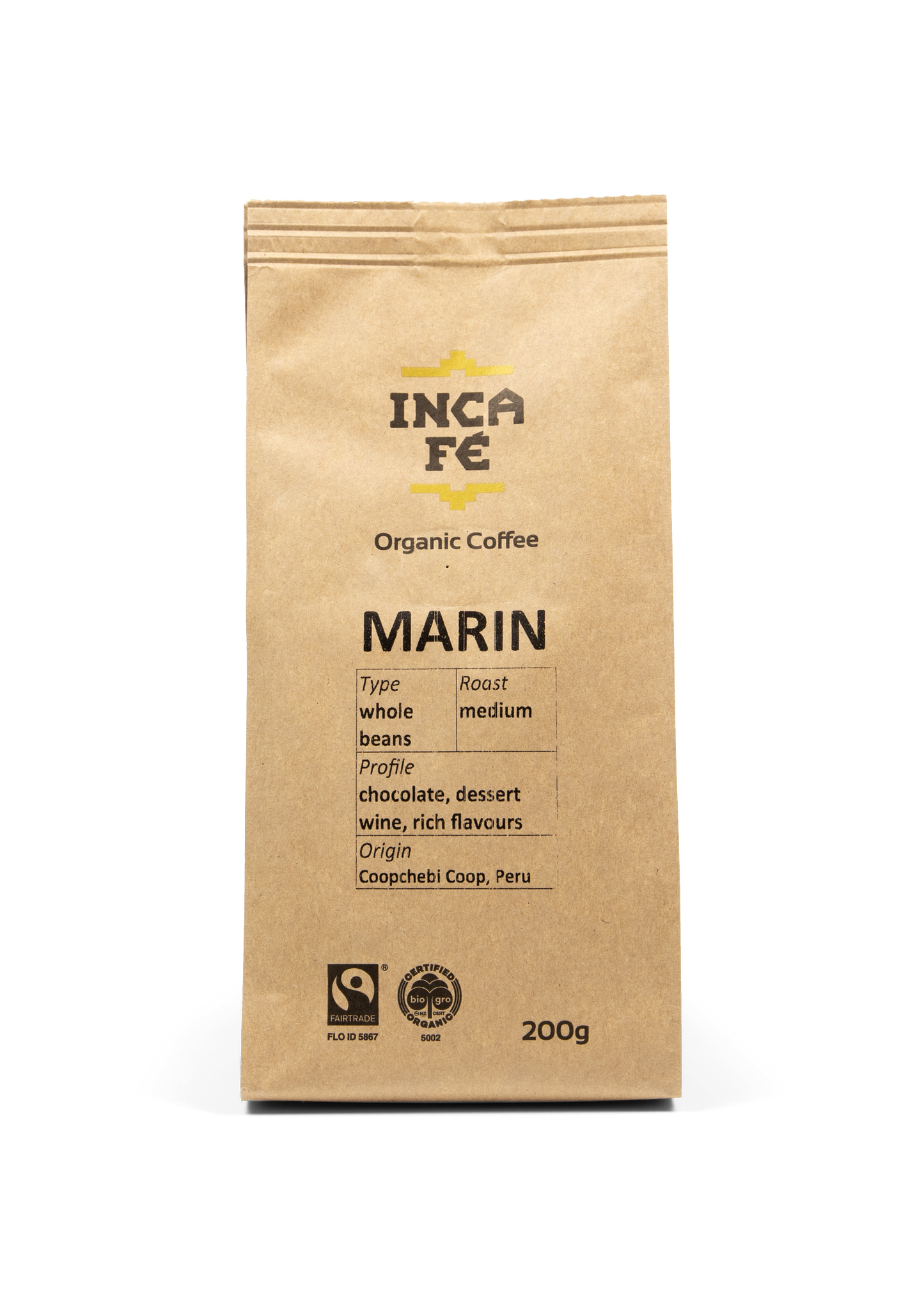 IncaFe Marin Estate Coffee Beans - 200g