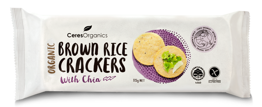 Organic Brown Rice Crackers with Chia - 115g