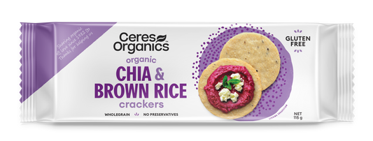 Organic Brown Rice Crackers with Chia - 115g