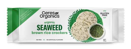 Organic Brown Rice Crackers Seaweed - 115g