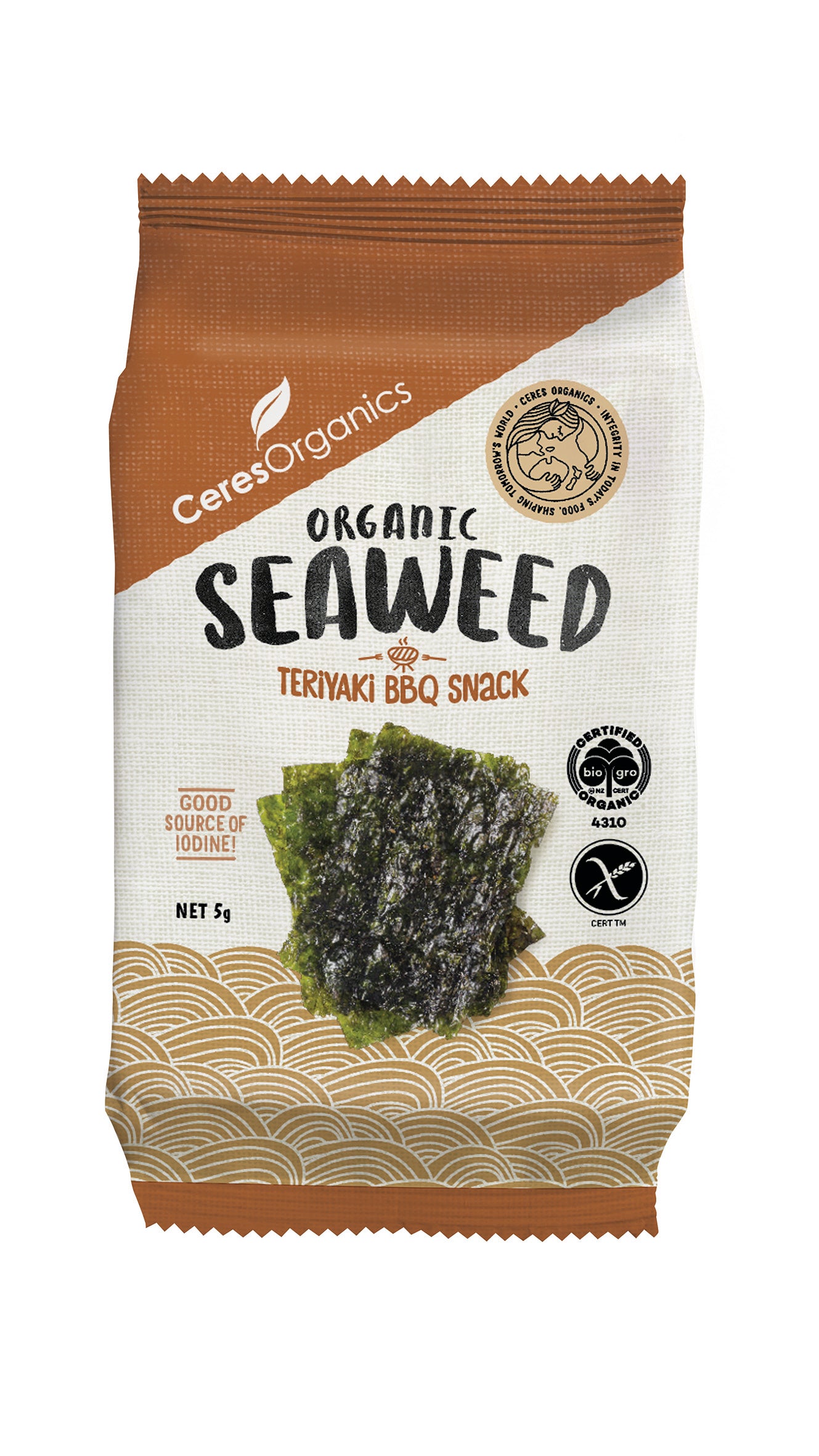 Organic Roasted Seaweed, Teriyaki Nori Snack - 5g