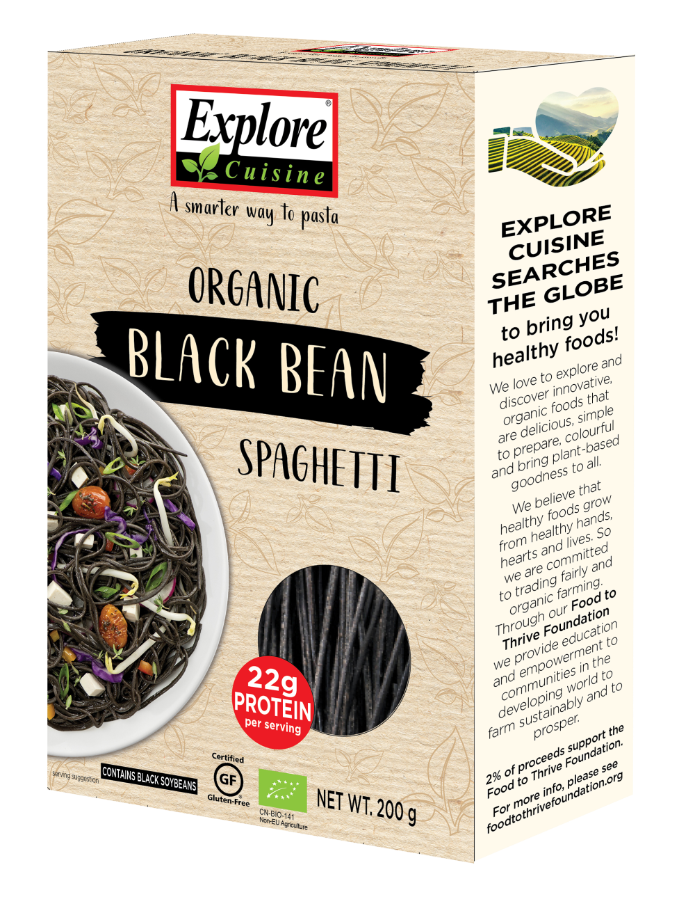 Explore Cuisine Organic Black Bean Spaghetti - 200g