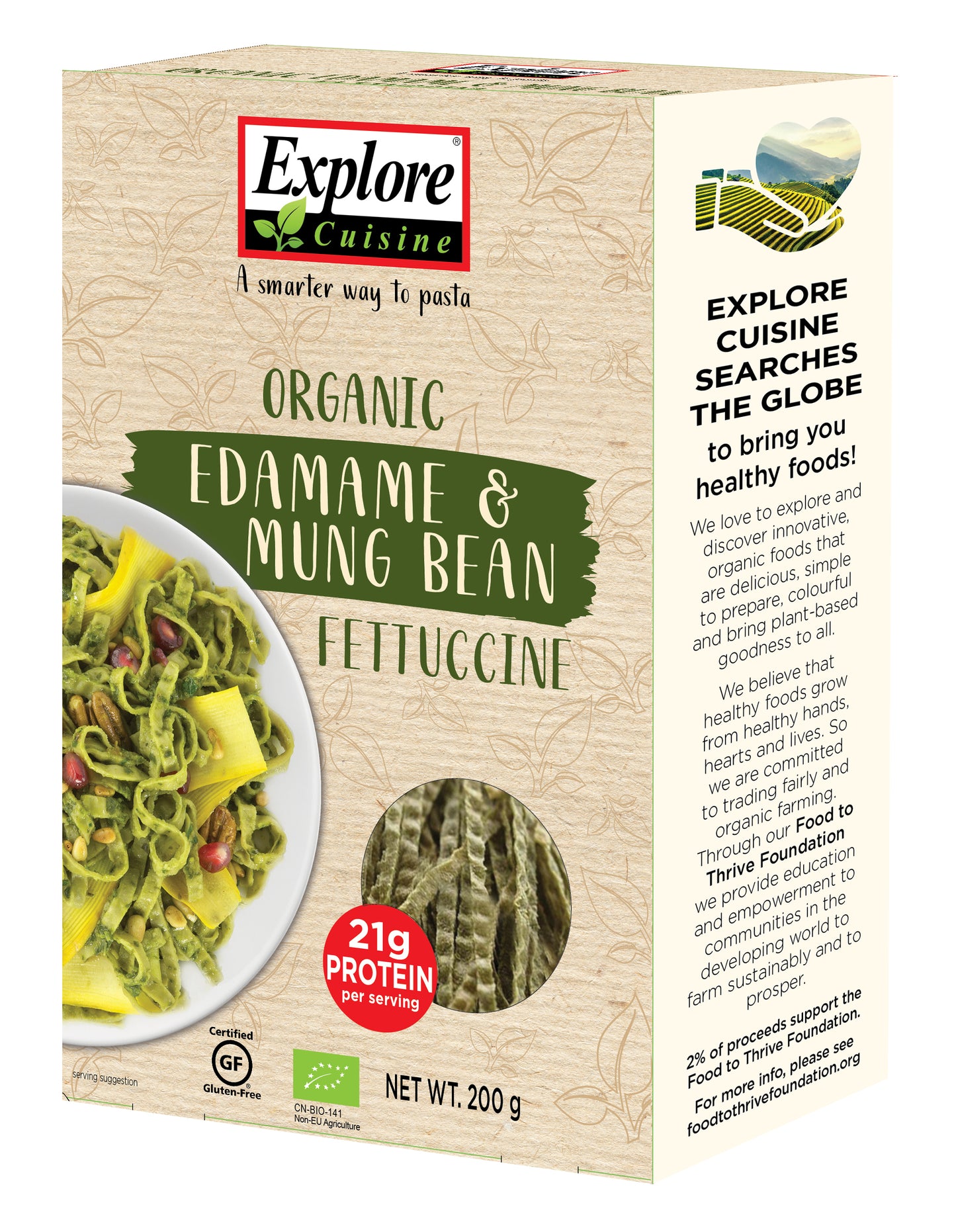 Explore Cuisine Organic Edamame and Mung Bean Fettucine - 200g