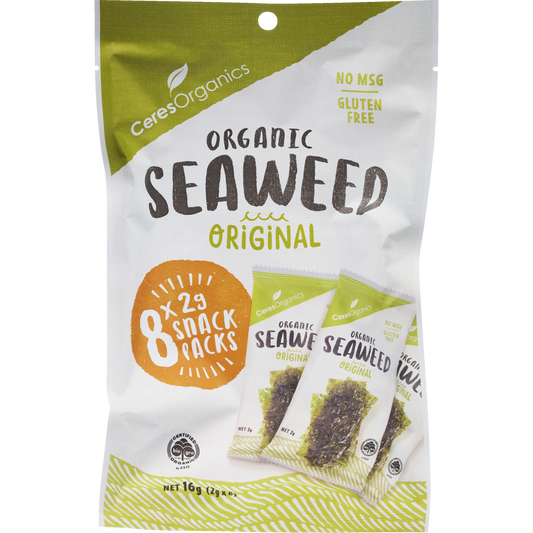 Organic Roasted Seaweed Multipack, Nori Snack - 8 x 2g