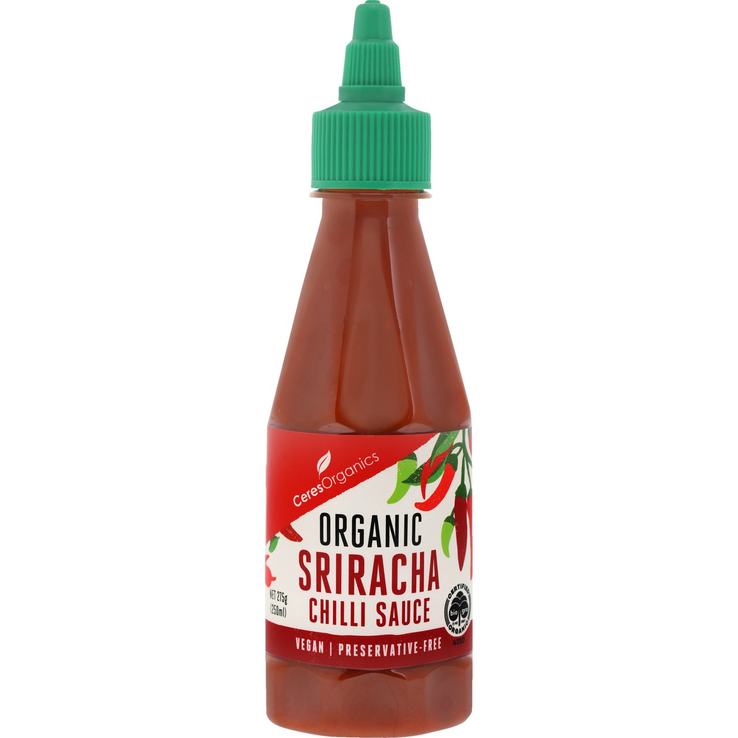 Organic Sriracha Chilli Sauce - Fresh new look, same great sauce! - 250ml