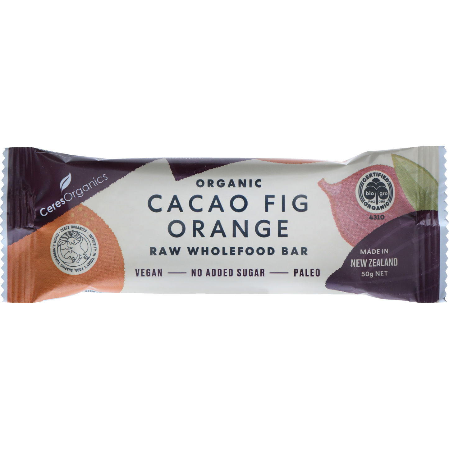 Cacao Fig Orange Raw Wholefood Bar - 50g