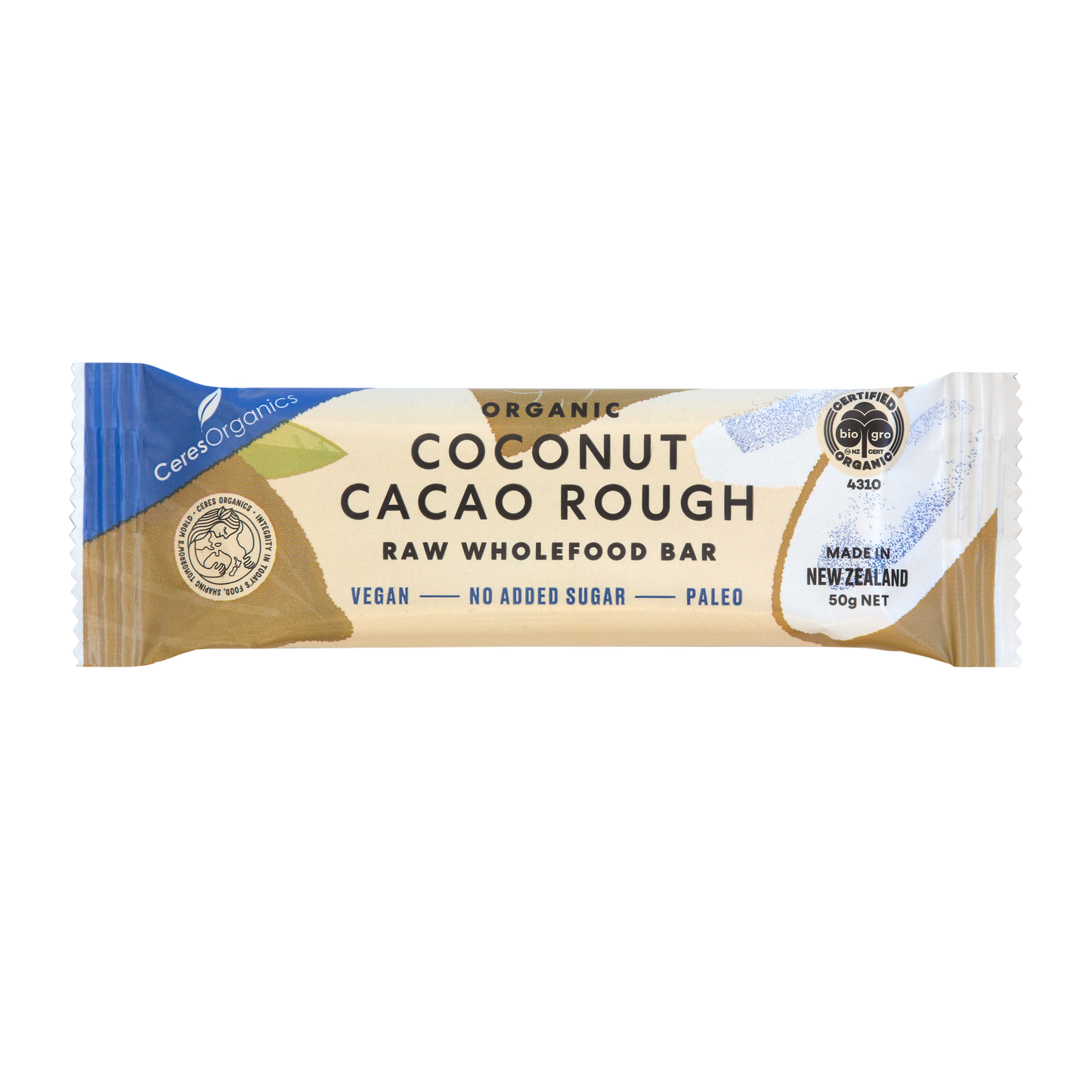 Coconut Cacao Rough Raw Wholefood Bar - 50g