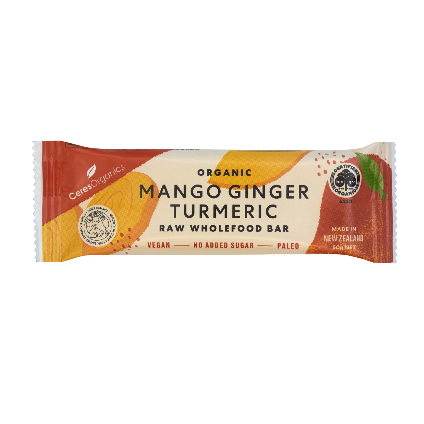 Mango Ginger Turmeric Raw Wholefood Bar - 50g