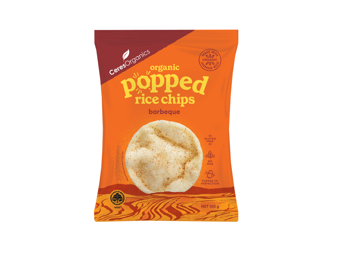 Organic Popped Rice Chips, Barbeque - 100g – Ceres Organics