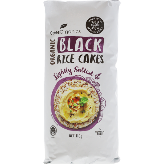 Organic Black Rice Cakes, Lightly Salted - 110g