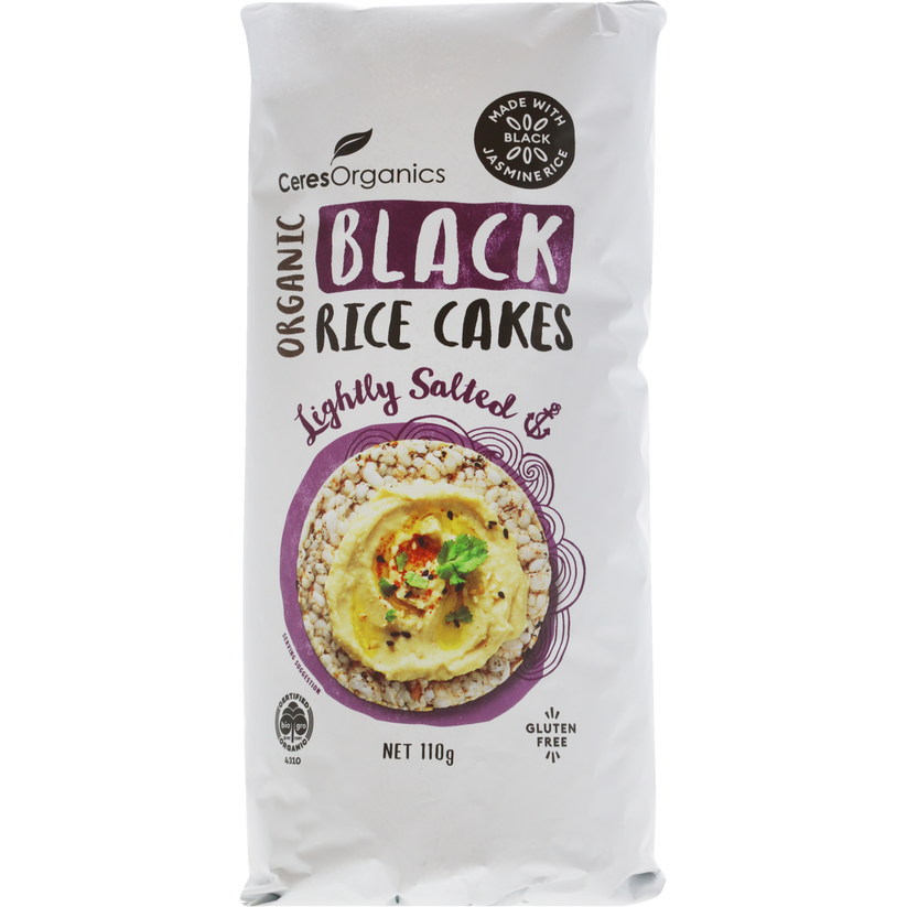 Organic Black Rice Cakes, Lightly Salted 110g Ceres Organics