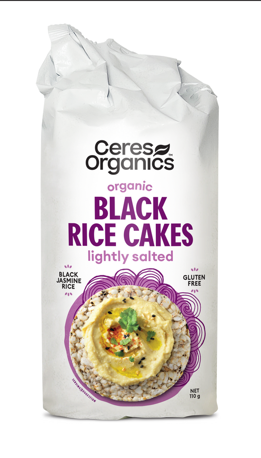 Organic Black Rice Cakes, Lightly Salted - 110g