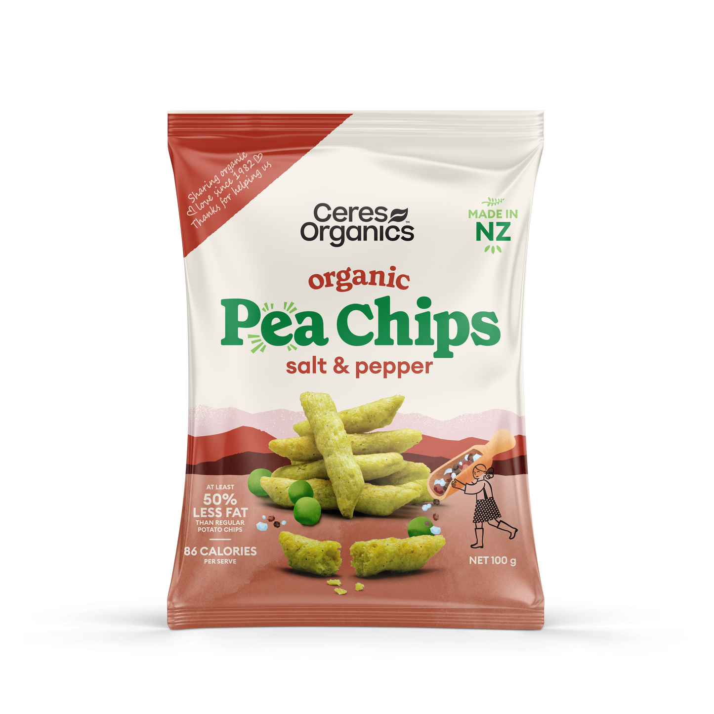 Organic Pea Chips, Salt & Pepper - 100 g