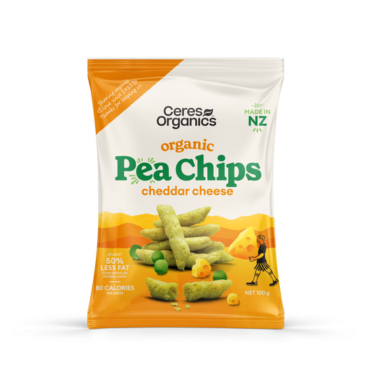 Organic Pea Chips, Cheddar Cheese - 100g