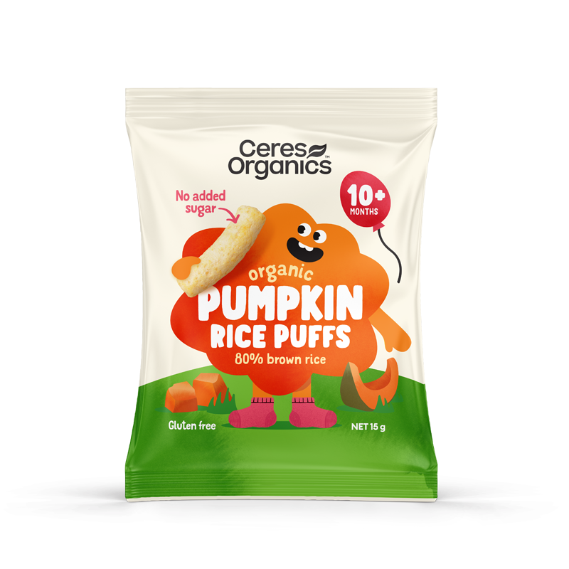 Organic Baby Rice Puffs, Pumpkin - 15g – Ceres Organics
