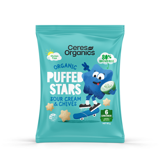 Organic Puffed Stars Sour Cream & Chives - 80g