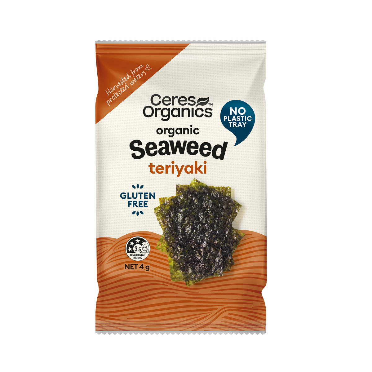 Organic Roasted Seaweed Snack, Teriyaki - 4g