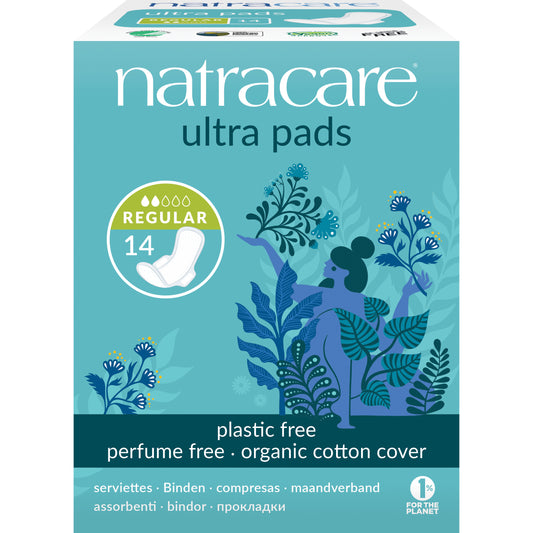 Natracare Ultra Pads With Wings Regular 14s - 14pk