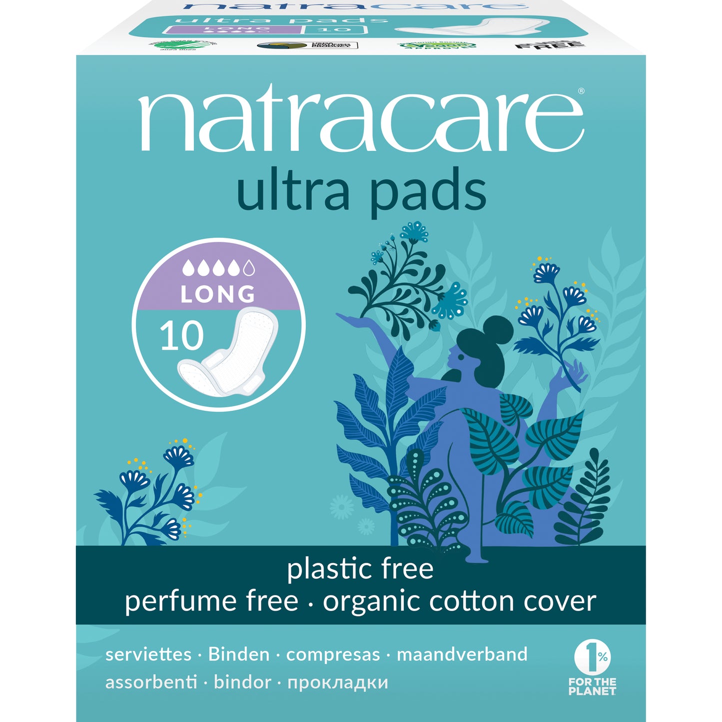 Natracare Ultra Pads With Wings Long 10s - 10pk