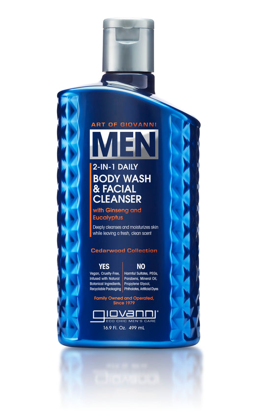 MENS 2-in-1 Body Wash & Facial Cleanser 499ml - 499ml