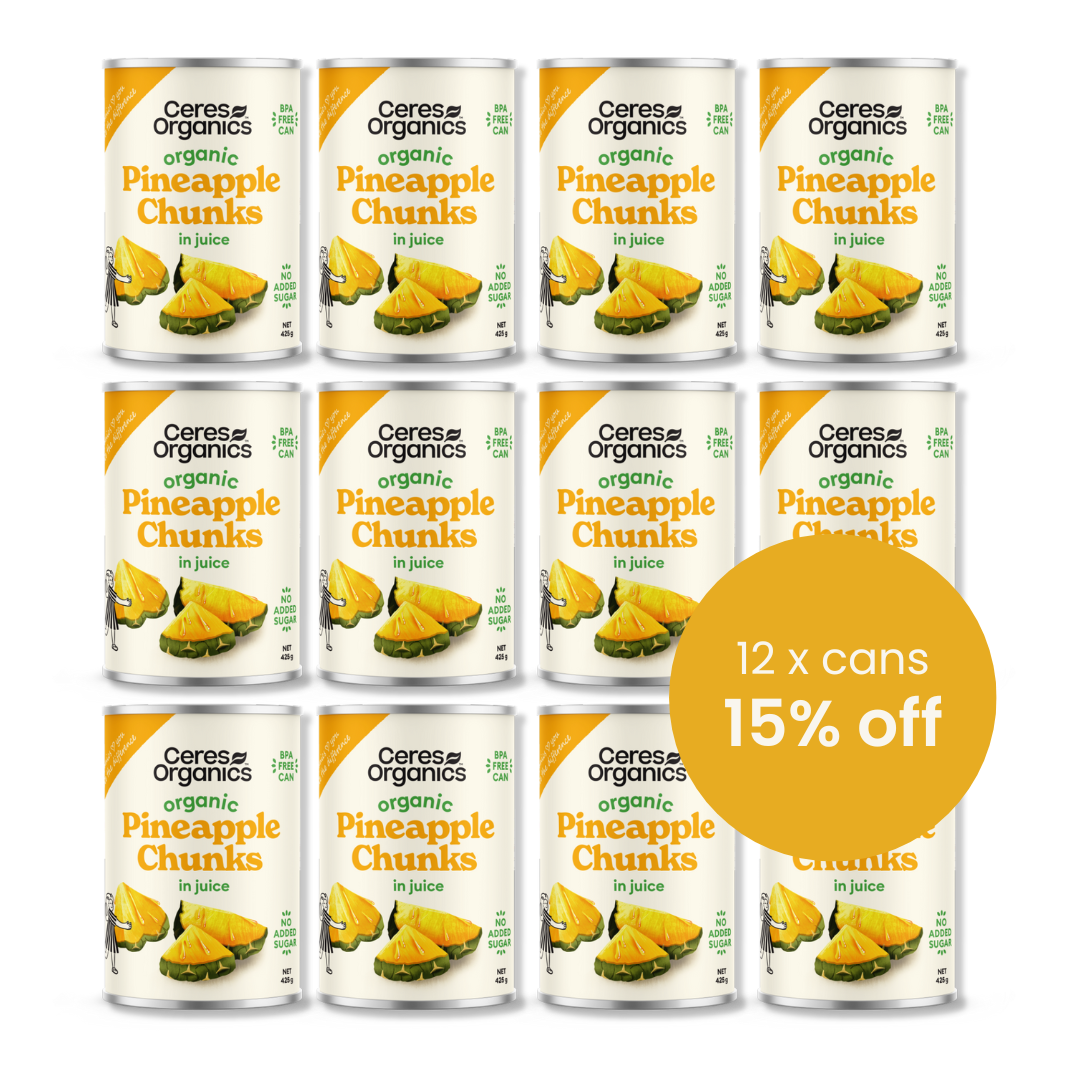 Organic Pineapple Chunks in Juice - CASE 12 x 425g