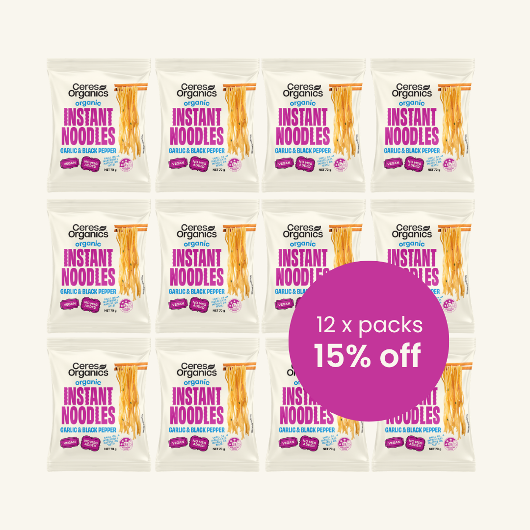 Organic Instant Noodles, Garlic & Black Pepper Flavour - CASE 12 x 70g