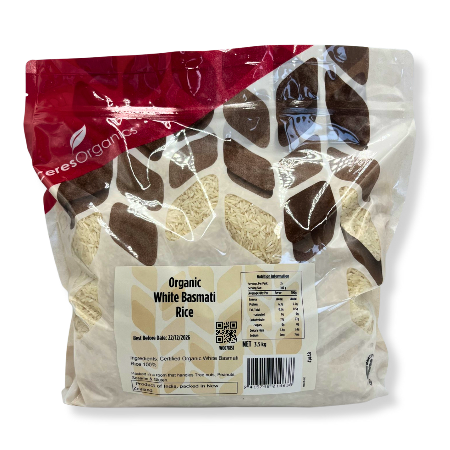 Rice Basmati White Organic - 3.5kg