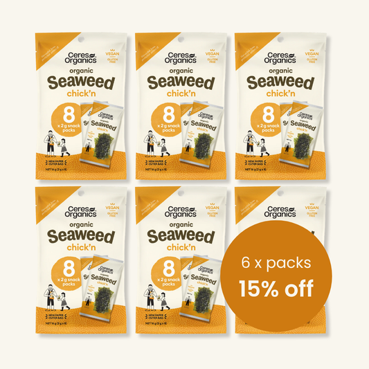 Organic Roasted Seaweed Multipack, Chick'n - CASE 6 x 16g Packets
