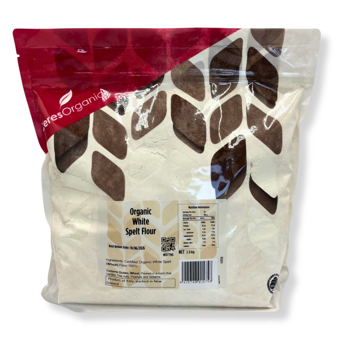 Spelt Flour White Organic - 3kg