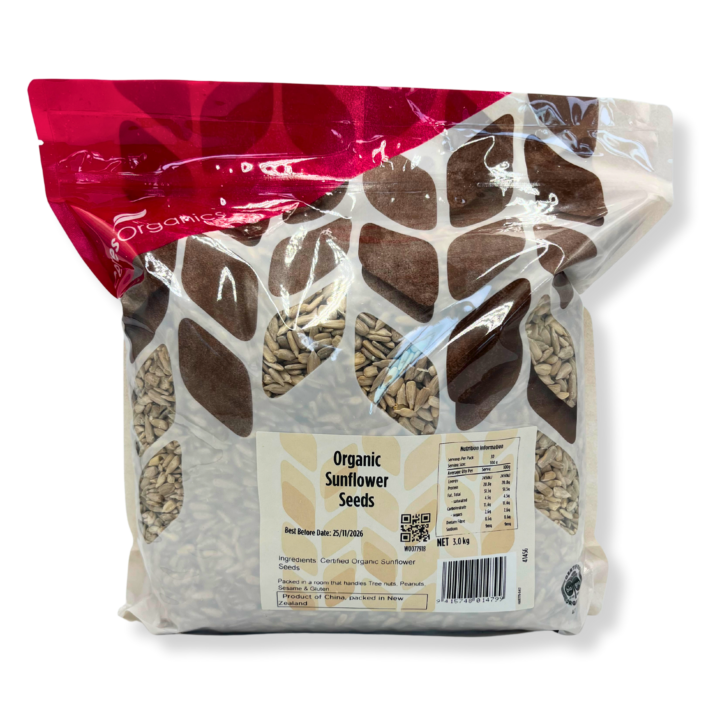 Sunflower Seeds Hulled Organic - 3kg