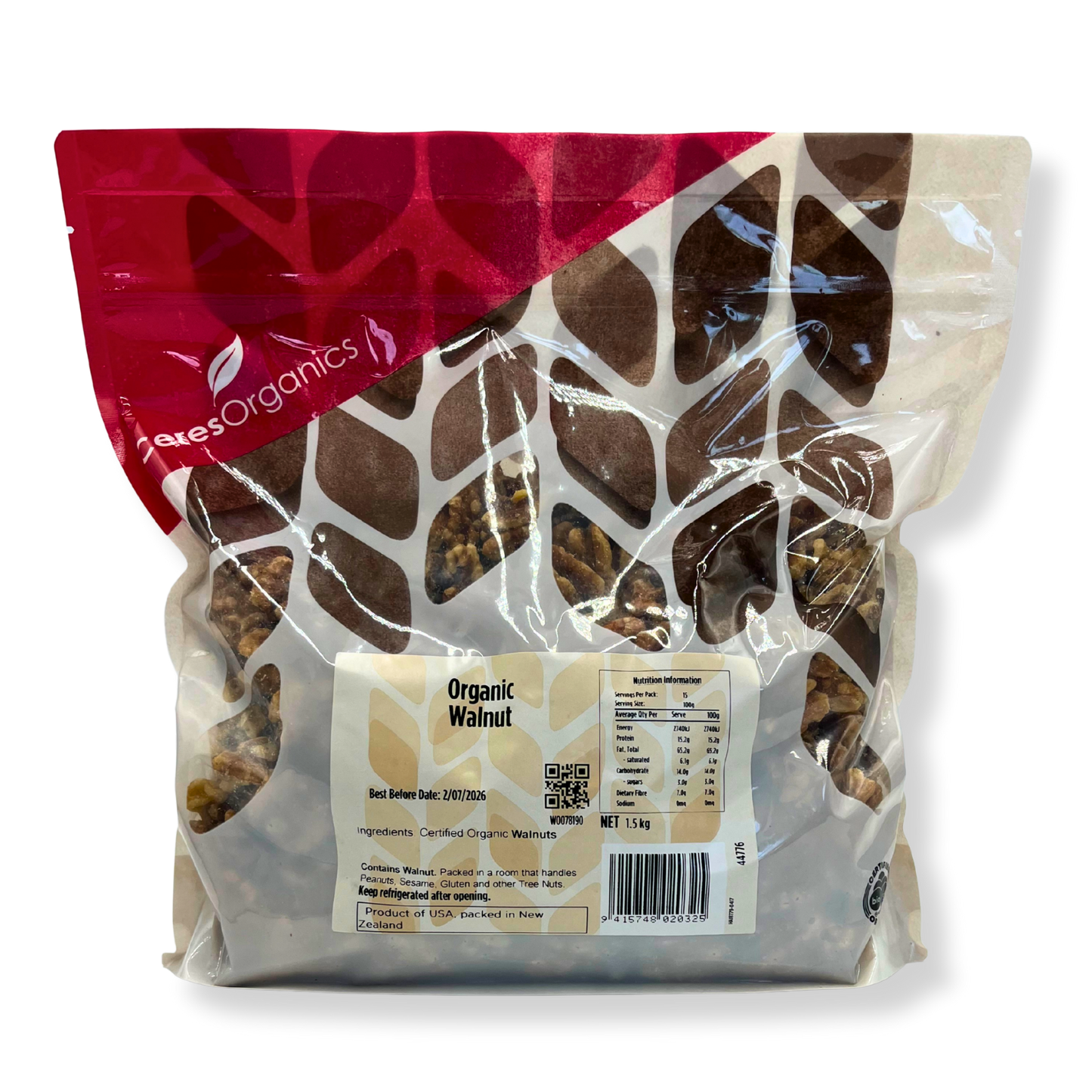 Walnuts Light Halves Organic - 1.5kg